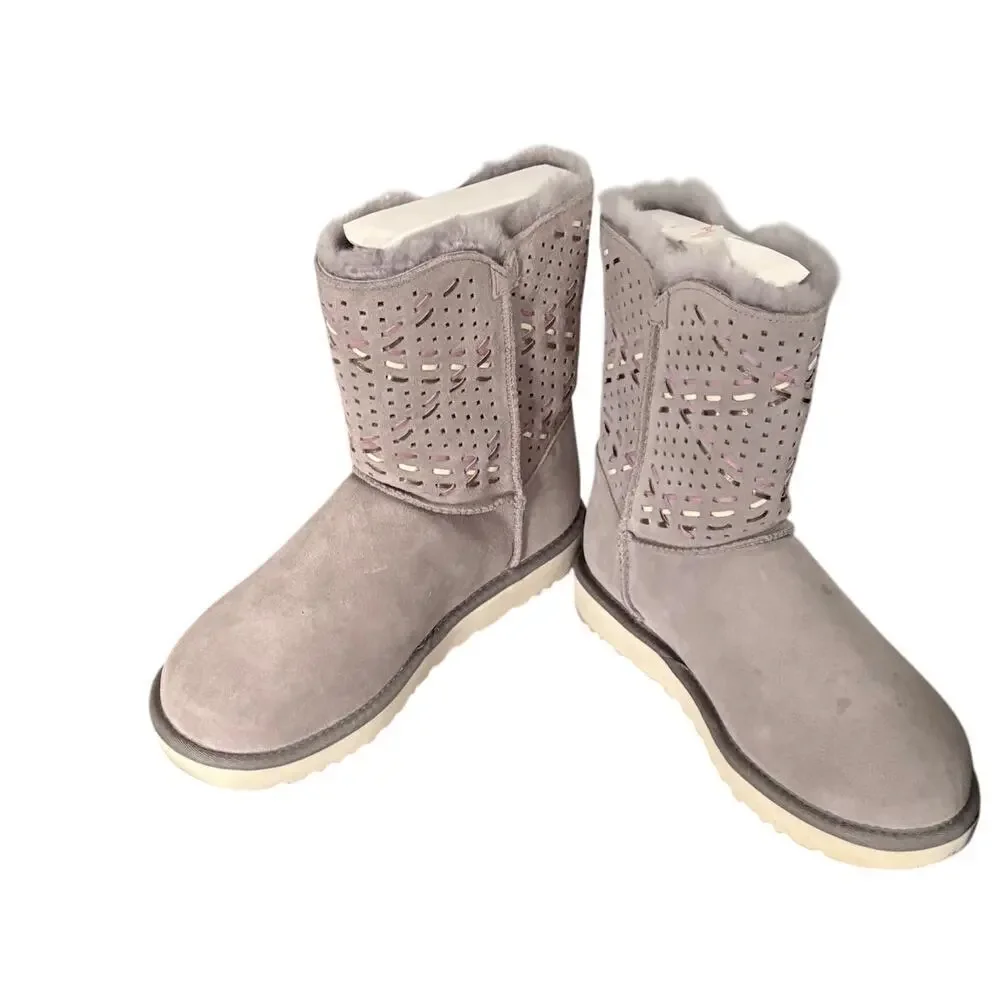 UGG Bailey Button Tehuano Pencil Lead Sheepskin Boots - Size 9